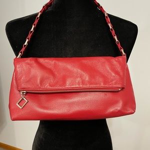 Maxima Red Foldover Clutch